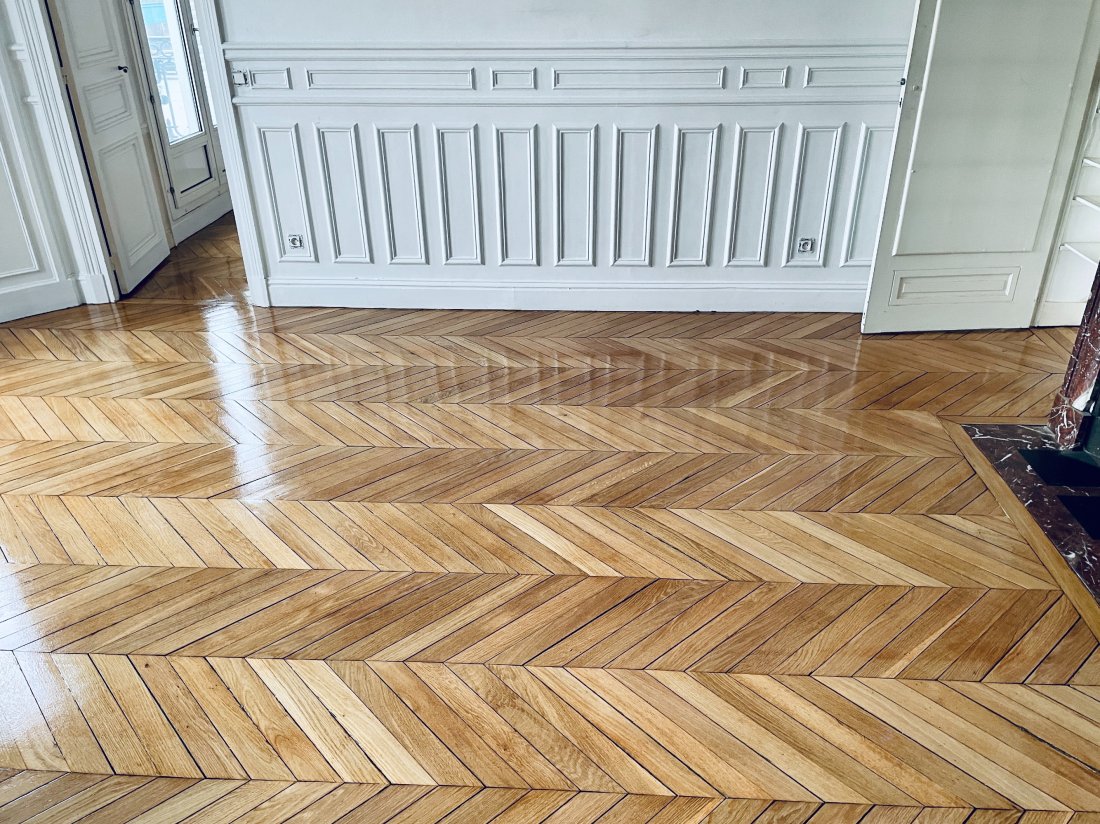 Pose parquet point Hongrie